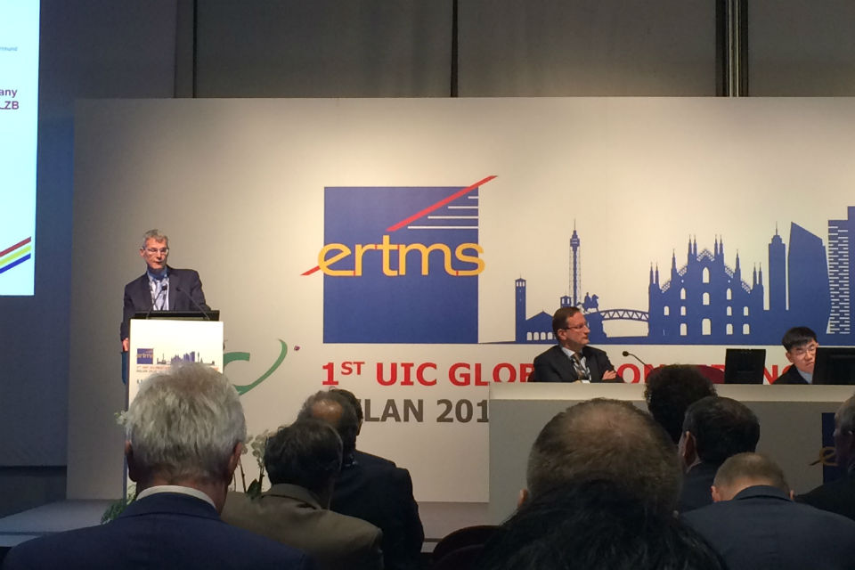 Peter Zijdemans of Ricardo Rail during the ERTMS conference in Milan