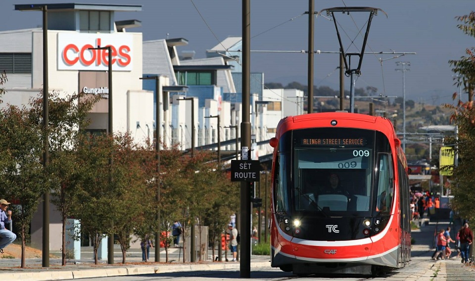 Urbos tram in Canberra, source: Canberra Metro