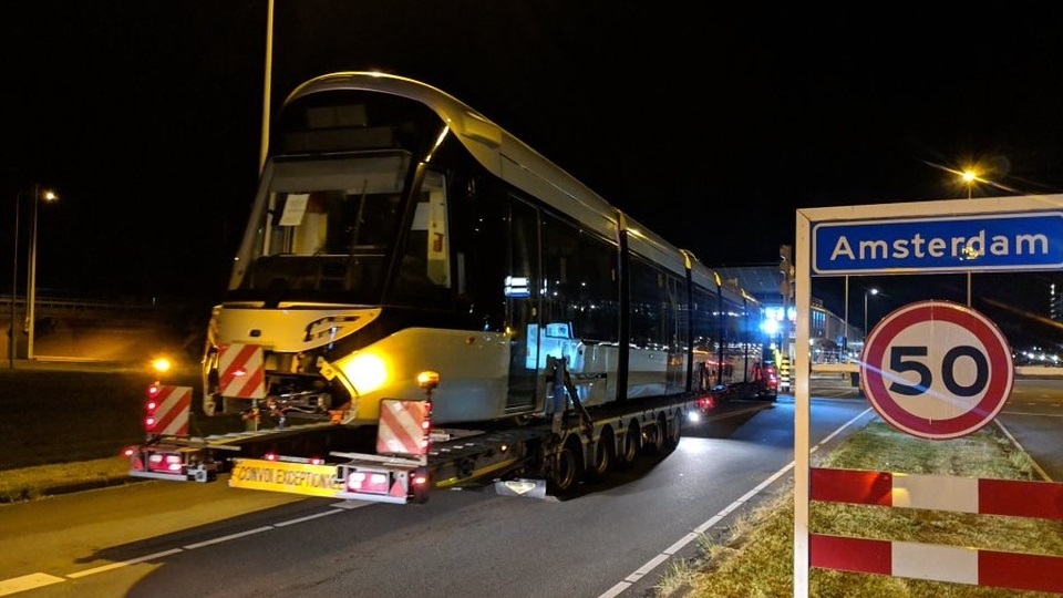 Delivery of Urbos 100 tram to Amsterdam, source: Duco Vaillant & GVB