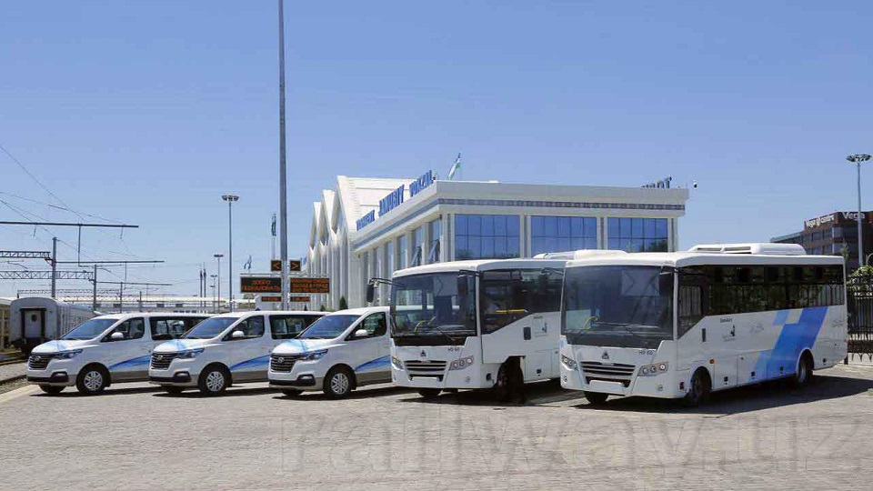 Buses of Uzbekistan Railways, source: Uzbekistan Railways