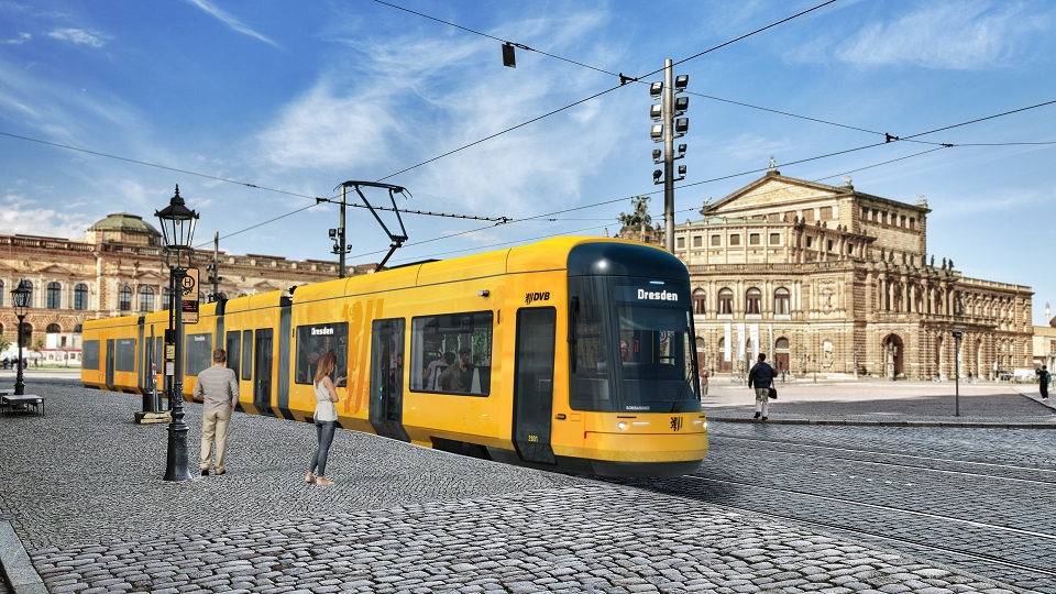 Bombardier Flexity tram for Dresden, source: Bombardier Transportation