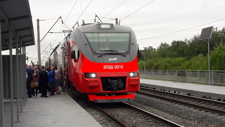 EP3D electric train at Airport Gagarin station in Saratov, source: Government of Saratov Oblast