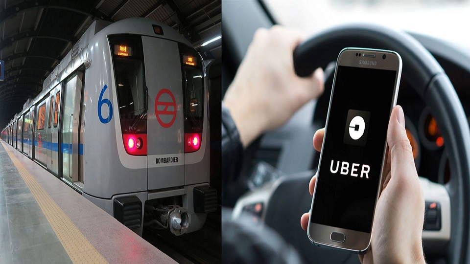 Metro train and Uber, source: collage made by RailTech