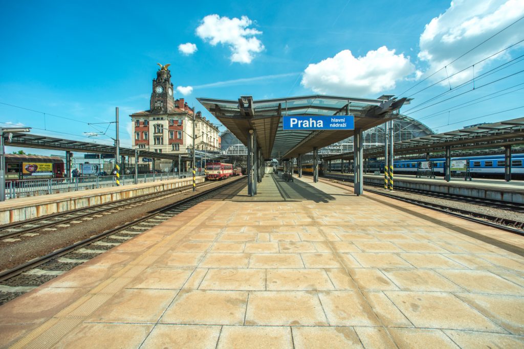 Prague railway station in Czech republic