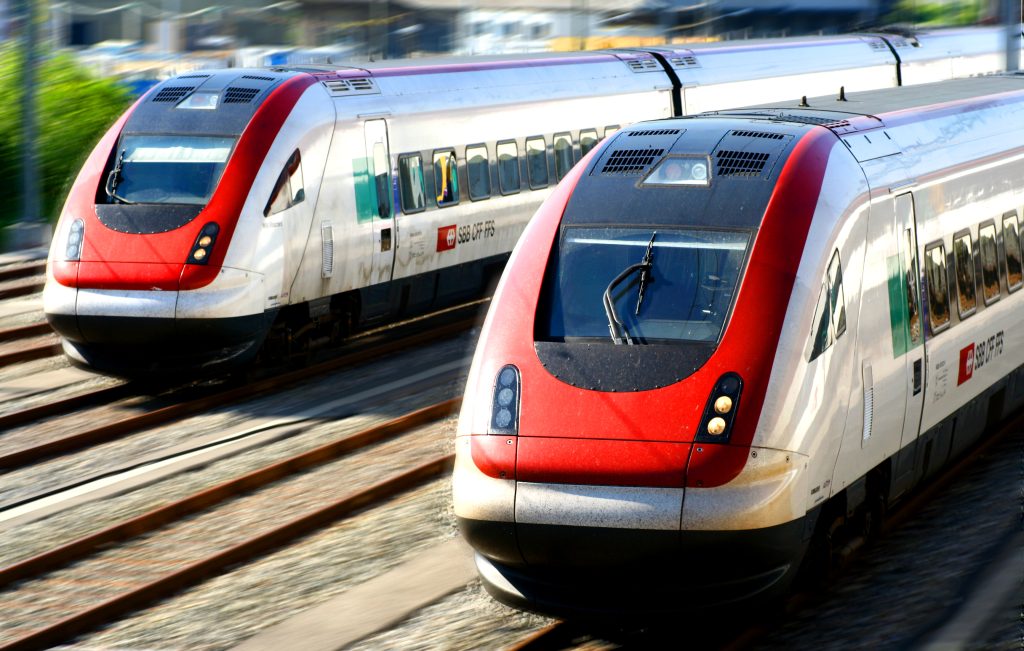 Two trains of Swiss operator SBB