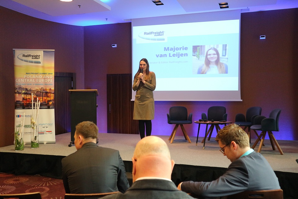 Majorie van Leijen speaks at RailFreight Summit 2019