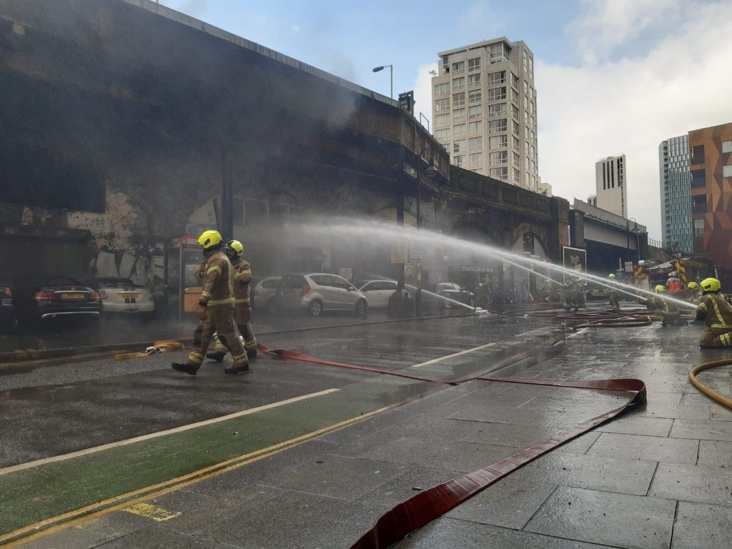 Fire at London's Elephant and Castle station, image: London Fire Brigade