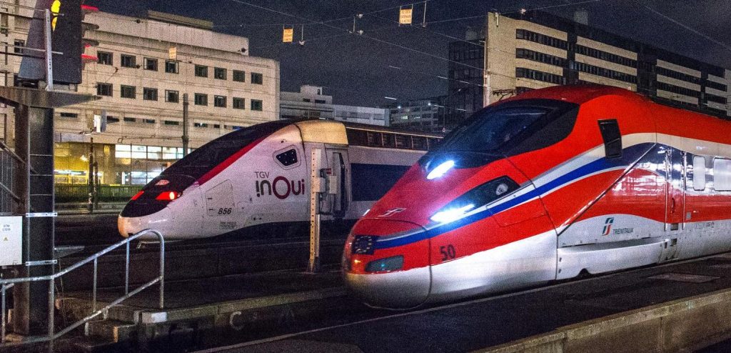 SNCF TGV and Trenitalia frecciarossa Paris-Lyon-Milan