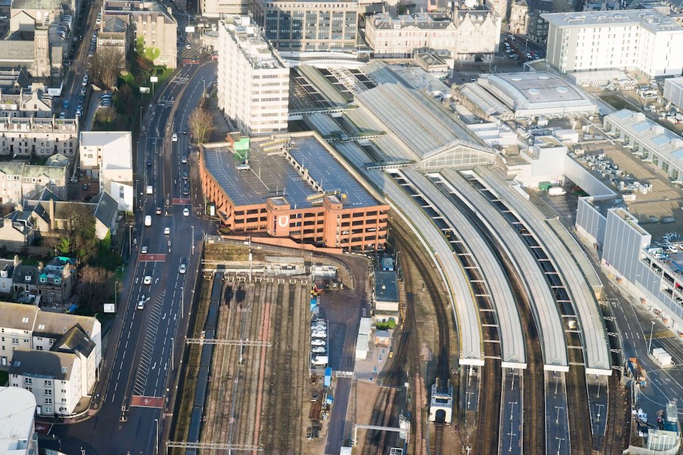 Aeriel shot of Aberdeen Station