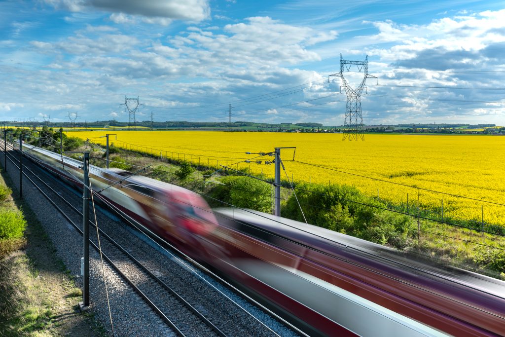 High-s peed train, crossing the French countryside (Shutterstock)