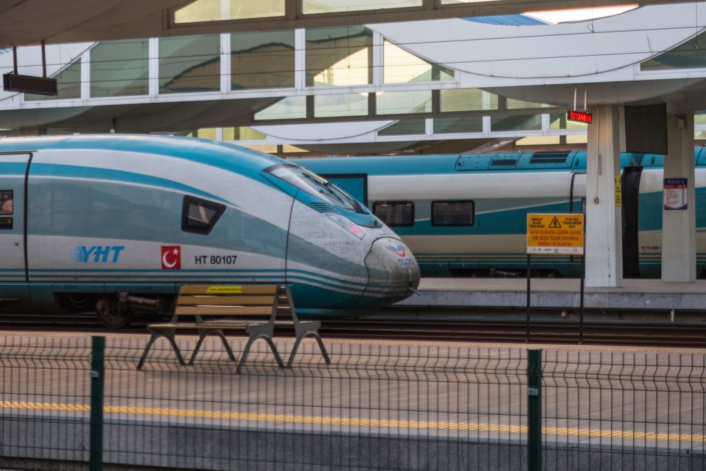 Turkish high-speed train in Eskisehir, Turkey