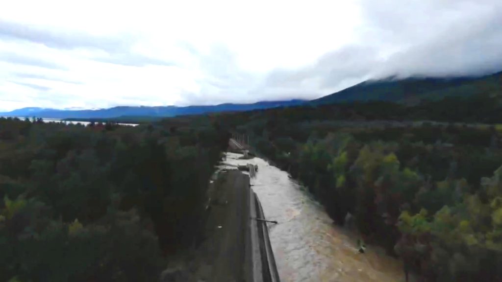 Drone footage of the flooded Baikal Amur railway line