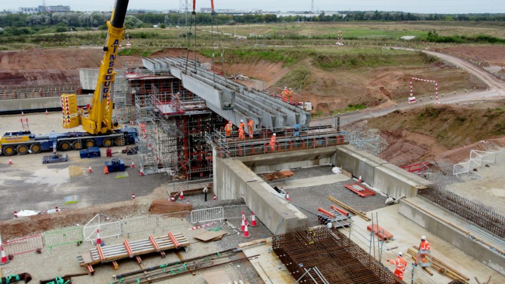 The first stage of the HS2 Interchange Station bridge has been completed.