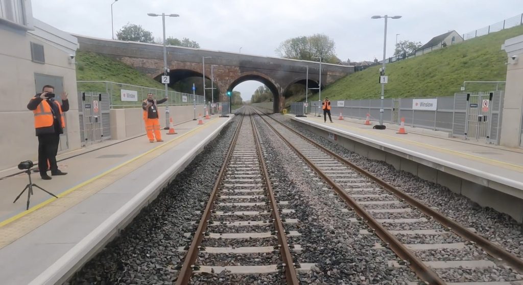 Network Rail test a train on the East West Railway project.